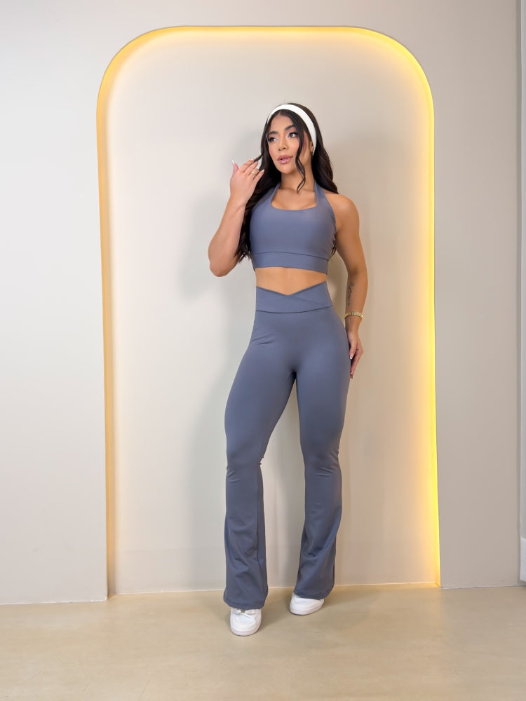 Conjunto Super Fitness Calça Flare