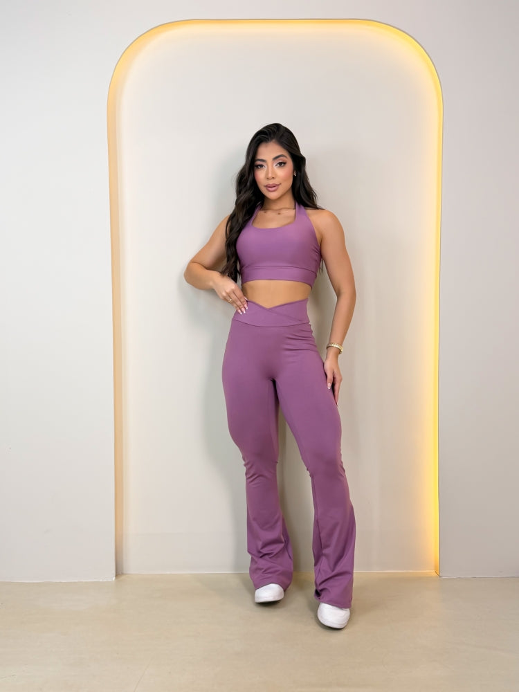 Conjunto Super Fitness Calça Flare