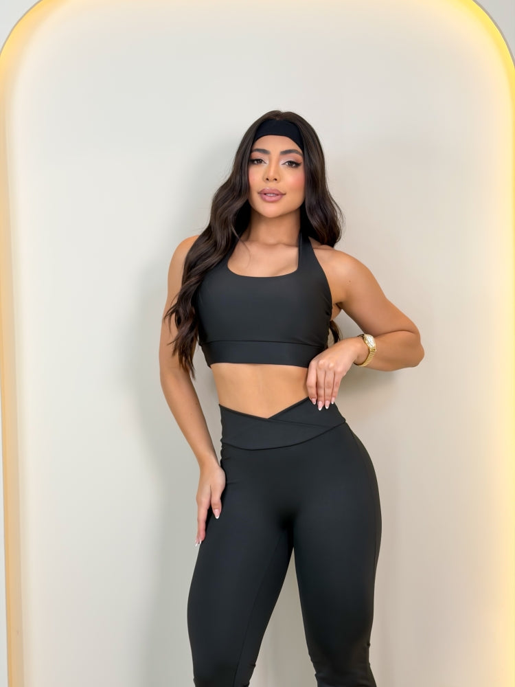 Conjunto Super Fitness Calça Flare