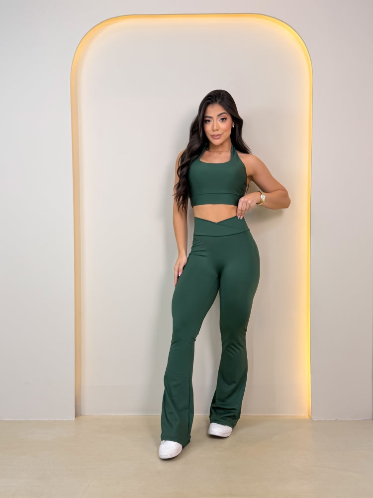 Conjunto Super Fitness Calça Flare