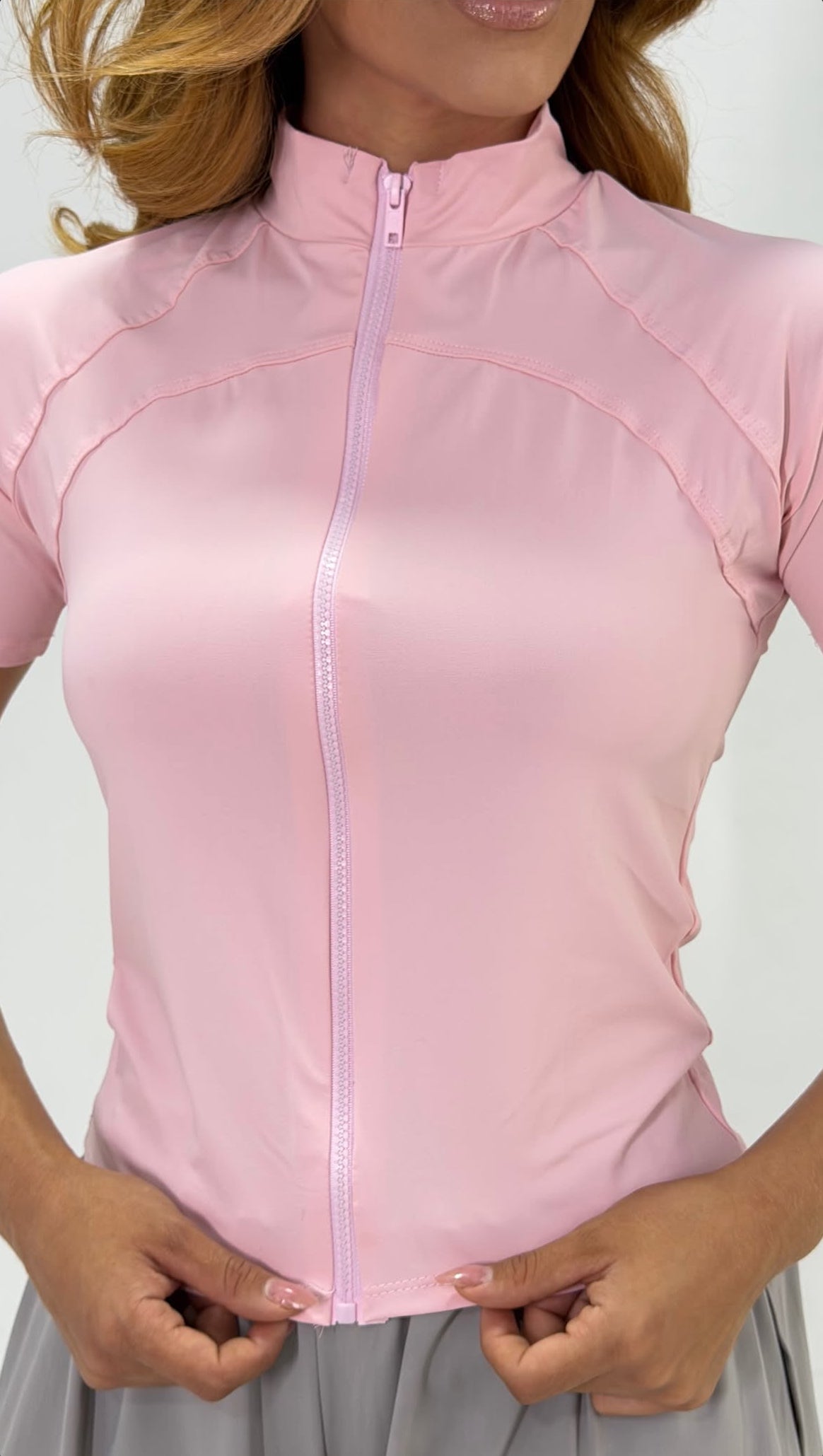 Blusa de zíper com manga