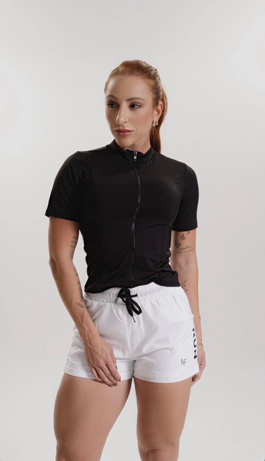 Blusa de zíper com manga